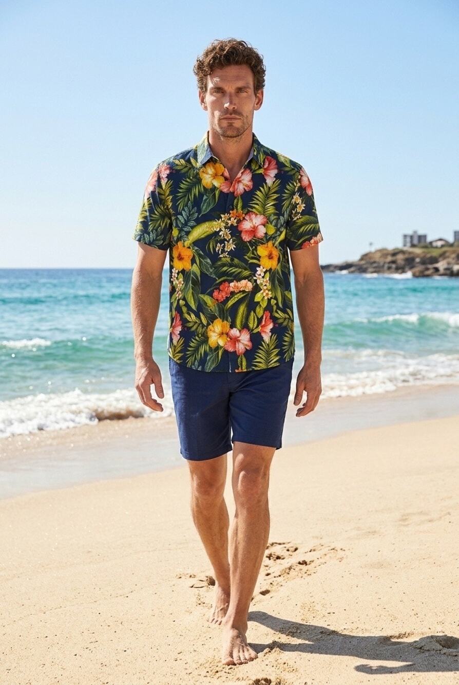 Tommy Bahama Men's Midnight Hibiscus 100% Silk Camp Shirt Island Navy Size L NWT